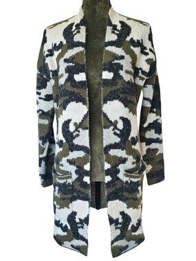 ✨Like New✨ Venus Camouflage Cardigan, Green/Black/White, Size XS
